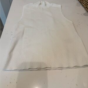Madewell Sleeveless White Ribbed Top